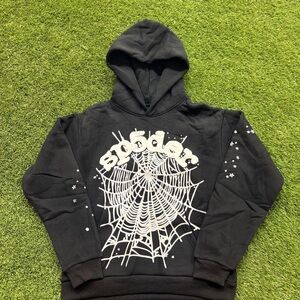 Brand New Sp5der Black Hoodie – Worldwide, Size M